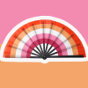 Lesbian Pride Folding Hand Fan – 25" Wide