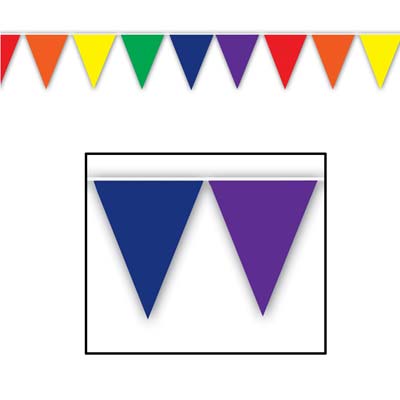 12Ft Triangular Striped Flag Banner Gay Pride Rainbow Bunting