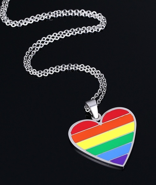 Rainbow Pride Heart Charm