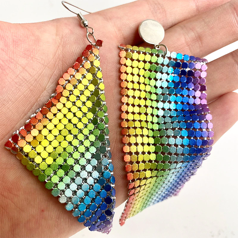 Rainbow dangle earrings online