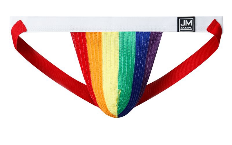 PrideOutlet > Rainbow > JOCKMAIL Rainbow Pride Athletic Jockstrap (Thinner  White Band)