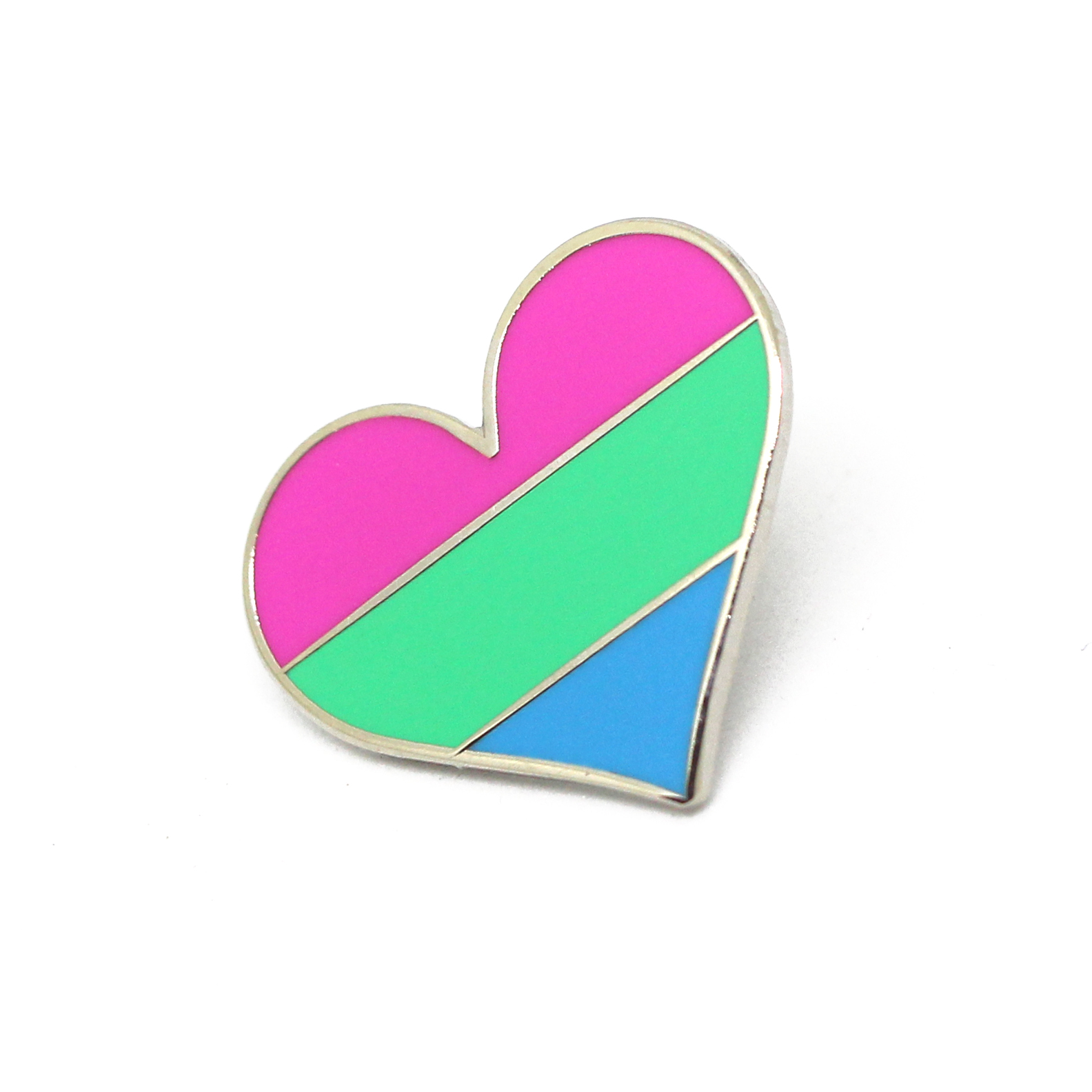 Prideoutlet Lapel Pins Polysexual Pride Heart Lapel Pin 