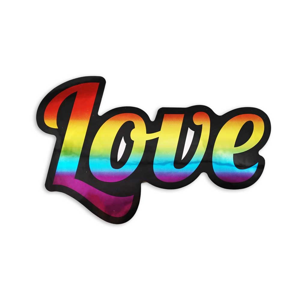 PrideOutlet > Stickers > Rainbow Metallic Love Sticker
