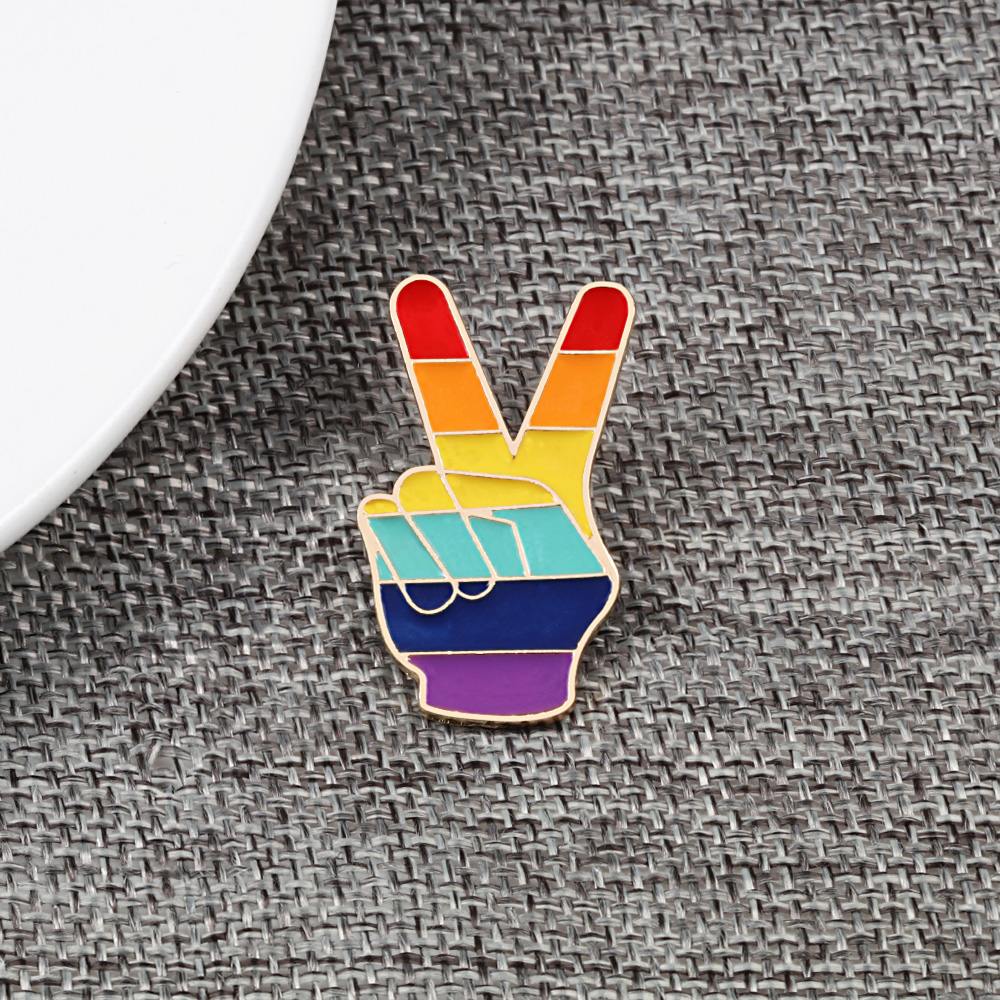 Prideoutlet Lapel Pins Retro Rainbow Gay Pride Peace