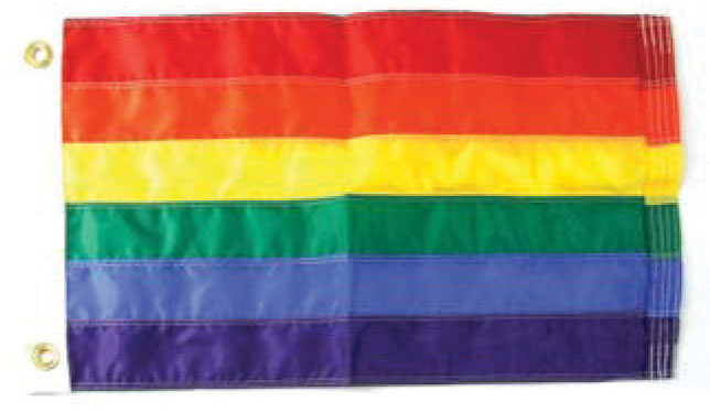 12x18 Embroidered Rainbow Gay Pride Nylon Sleeved Garden Flag 12"x18" 