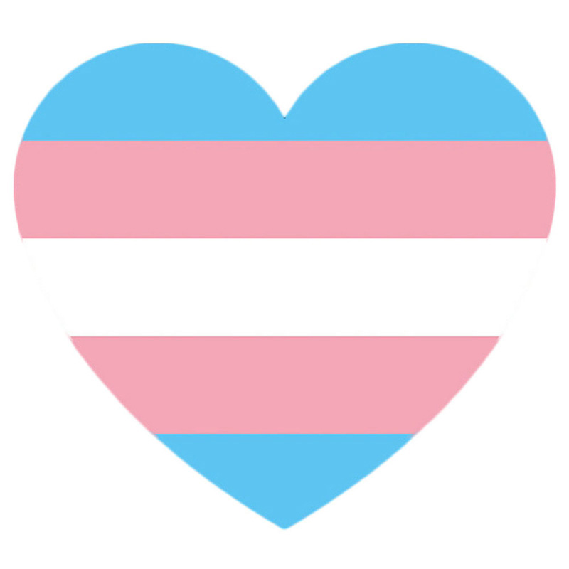 PrideOutlet Reflective Transgender Pride 4 Inch Heart Bumper Sticker