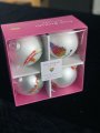 Isaac Mizrahi Set of 4 Holiday Peace & Love Glass Bulb Set