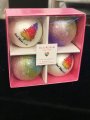 Isaac Mizrahi Set of 4 Holiday Good Tidings To All Glass Bulb Set