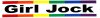 Girl Jock Rainbow Pride Bumper Sticker (8" x 1.5")