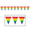 Gay Pride Rainbow - 11" x 12ft Rainbow Flag Pennants Streamer