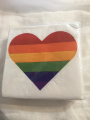 Rainbow Hear Beverage Napkins by Eccolo 40 Pack 9.84”x 9.84” 3 Ply