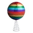 Sequined Rainbow Disco Ball Tree Topper