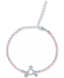 Diamond Accent Braided Cord Pride Symbol Bracelet in Sterling Silver