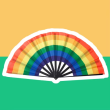 Rainbow Pride Folding Hand Fan – 25" Wide