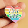 Rainbow Heart with Glitter Love Wins