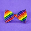Rainbow Bowtie Lapel Pin