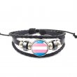 Handmade Weave Black Leather Transgender bracelet