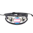 Handmade Weave Black Leather Transgender bracelet