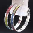 Frosted Rainbow Large Silver Hoop Earrings