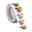 Roll of Progress Pride Heart Stickers (500 Stickers)