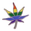 Rainbow Marijuana Leaf Lapel Pin