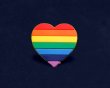 Gay Pride Rainbow Heart Silicone Pin