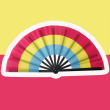 Pansexual Pride Folding Hand Fan – 25" Wide