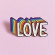 Retro Rainbow Love Lapel Pin