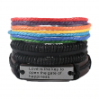Handmade Woven Pride Rainbow Leather Bracelet Set 5