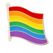 Retro Rainbow Waving Pride Flag Lapel Pin