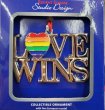 Pride Regent Square Studio Design Ornament Rainbow Heart "Love Wins"