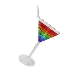 3.75" Pride Rainbow Martini Glass Ornament