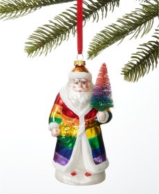 Holiday Lane Love Is Love Rainbow Santa Ornament