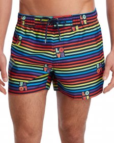 2XIST Pride Ibiza Swim Shorts Love Stripe Rainbow