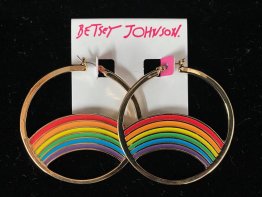 Betsey Johnson's Large Rainbow Hoop Earrings