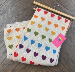 Isaac Mizrahi's Rainbow Pride hearts Decorative Throw Blanket 50" x 60"