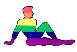 Rainbow Mudflap Guy Sticker
