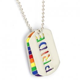 Rainbow Pride Double Pride Dog Tag Stainless Steel Necklace
