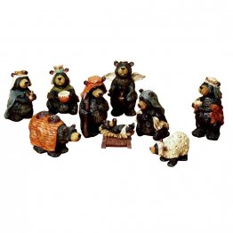 Kurt Adler Resin Nativity Bear, 4-Inch, Set of 9