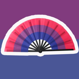 Bisexual Pride Folding Hand Fan – 25" Wide