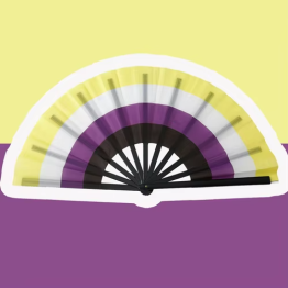 Nonbinary Pride Folding Hand Fan – 25" Wide