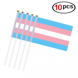 10pk Hand Transgender Flags 8.5" by 5.5"