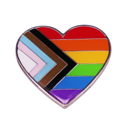 Progress Pride Heart Lapel Pin