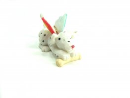 White Angel Dog With Rainbow Wings Ornament