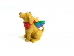 Brown Angel Dog With Rainbow Wings Ornament