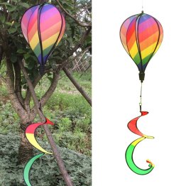 Rainbow Hot Air Balloon Windsock Colorful Wind Spinner Garden Home Decoration