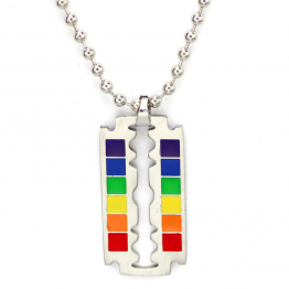 Rainbow Razor Necklace Pendant