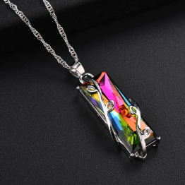 Rainbow Stone Tree Of Life Pendant Necklace