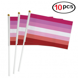 10pk Hand Lesbian Flags 8.5" by 5.5"