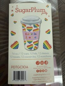 SugarPlum Party "LOVE IS LOVE" Rainbow To-Go Cup Set – 12 Pack